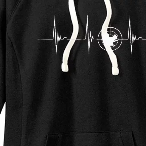 Squirrel Hunter Target Heartbeat EKG Pulse Squirrel Hunting Women's Fleece Hoodie