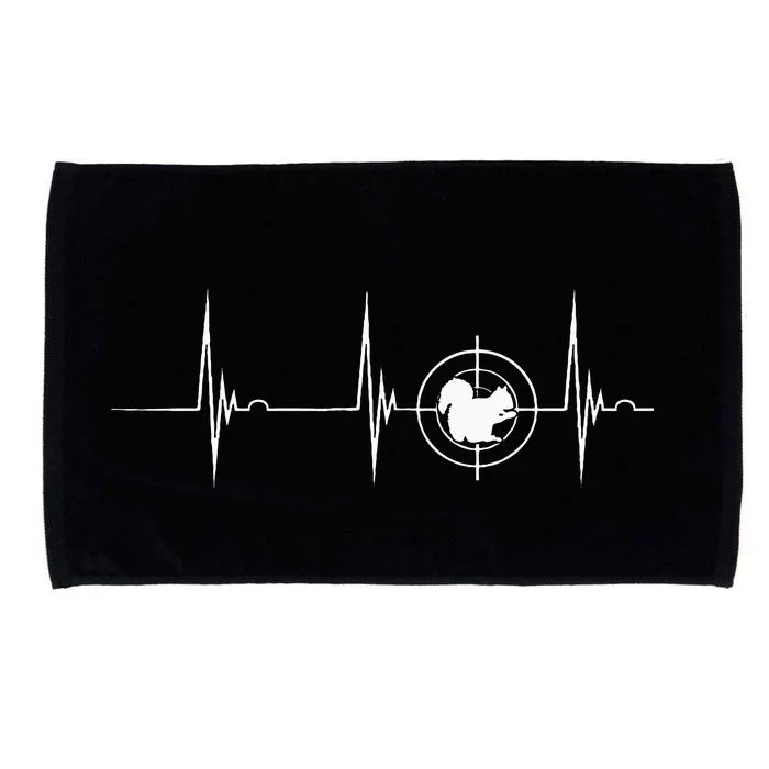 Squirrel Hunter Target Heartbeat EKG Pulse Squirrel Hunting Microfiber Hand Towel