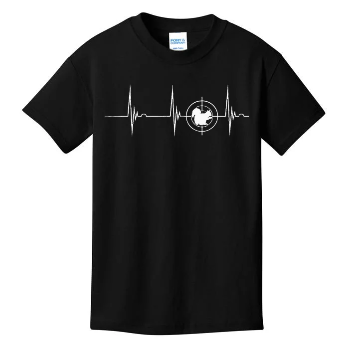 Squirrel Hunter Target Heartbeat EKG Pulse Squirrel Hunting Kids T-Shirt