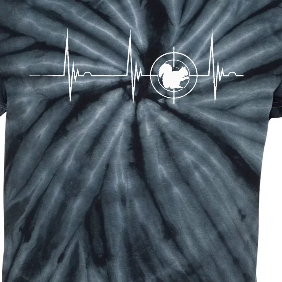 Squirrel Hunter Target Heartbeat EKG Pulse Squirrel Hunting Kids Tie-Dye T-Shirt