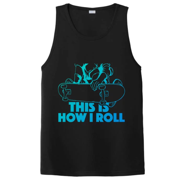 Skateboard Halfpipe Tricks Extreme Sports Skateboarding Gift Performance Tank