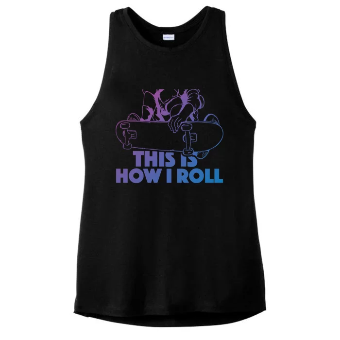 Skateboard Halfpipe Tricks Extreme Sports Skateboarding Gift Ladies Tri-Blend Wicking Tank