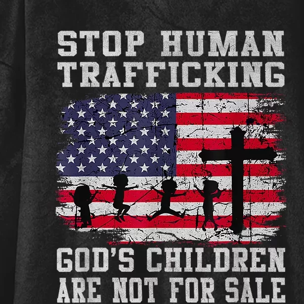 Stop Human Trafficking Gods Children Are Not For Sale America Flag Hooded Wearable Blanket