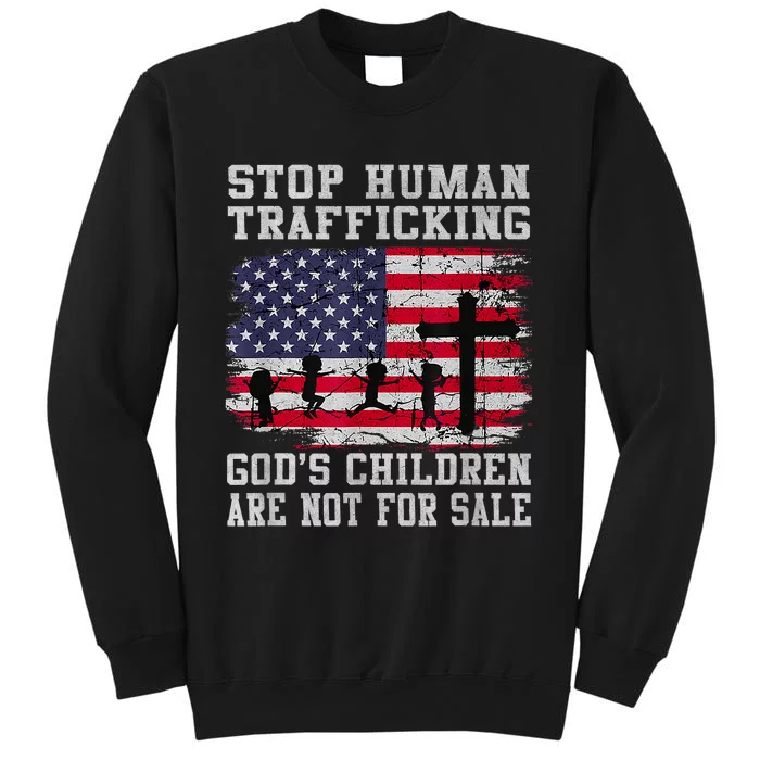 Stop Human Trafficking Gods Children Are Not For Sale America Flag Tall Sweatshirt