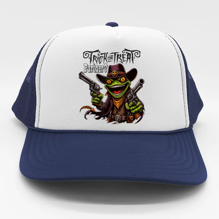 Scary Halloween Trick Or Treat Partner Spooky Cowboy Frog Trucker Hat