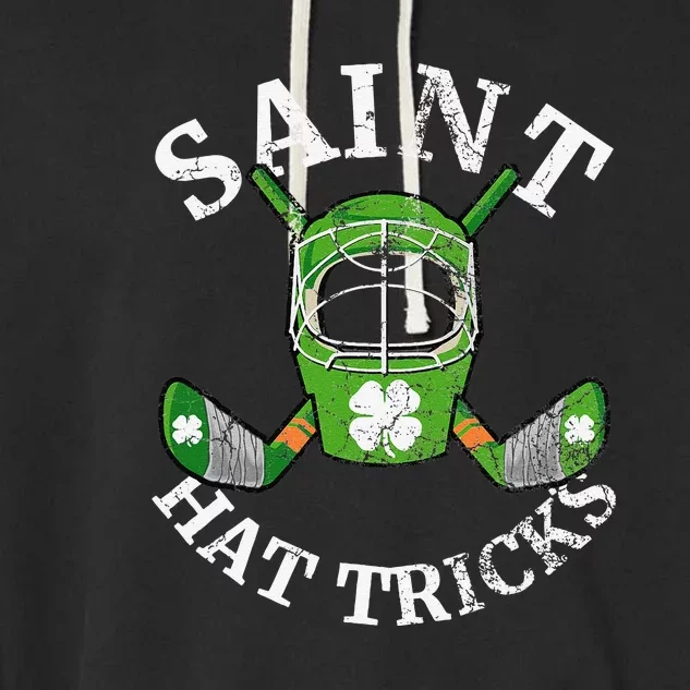 Saint Hat Tricks Hockey Shamrock ST PATRICKS DAY Garment-Dyed Fleece Hoodie