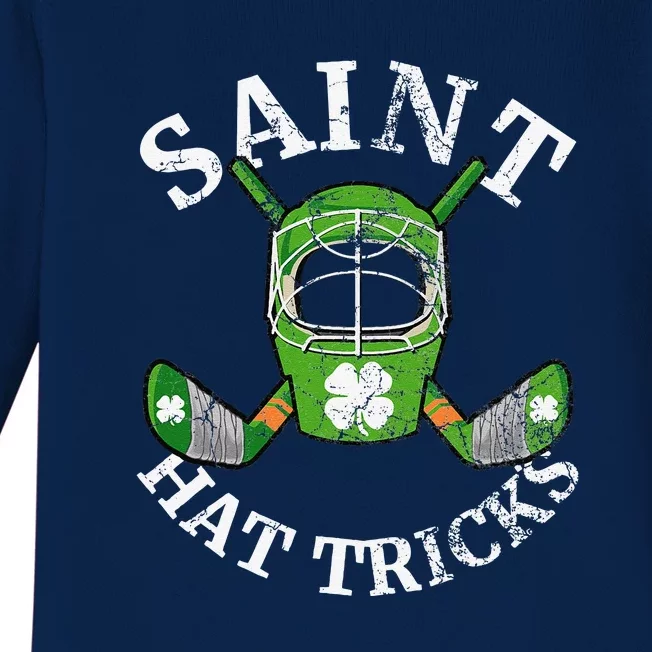 Saint Hat Tricks Hockey Shamrock ST PATRICKS DAY Baby Long Sleeve Bodysuit