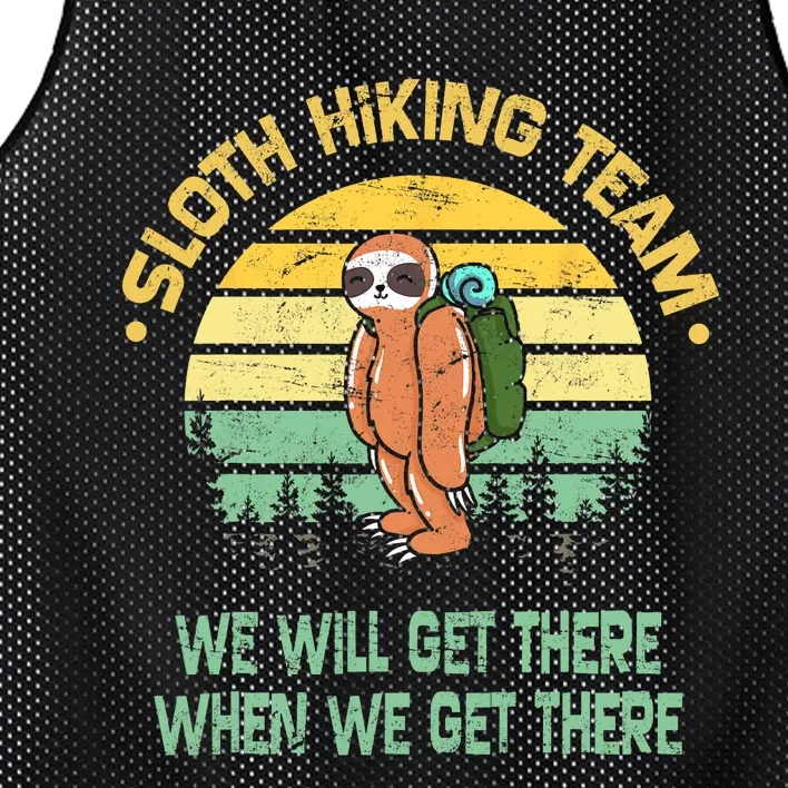 Sloth Hiking Team Hiker Camper Funny Retro Mesh Reversible Basketball Jersey Tank