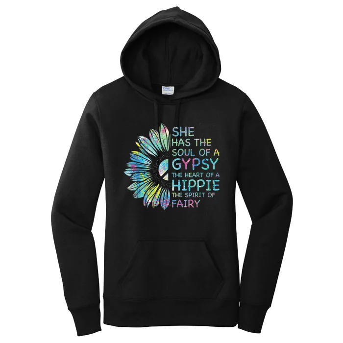 She has the soul of a gypsy the heart of a hippie and spirit Women's Pullover Hoodie