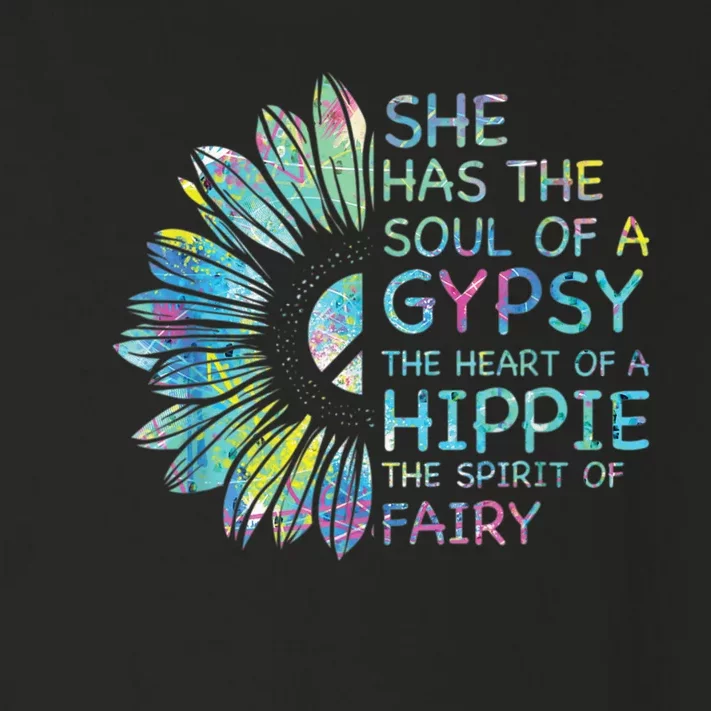 She has the soul of a gypsy the heart of a hippie and spirit Toddler Long Sleeve Shirt