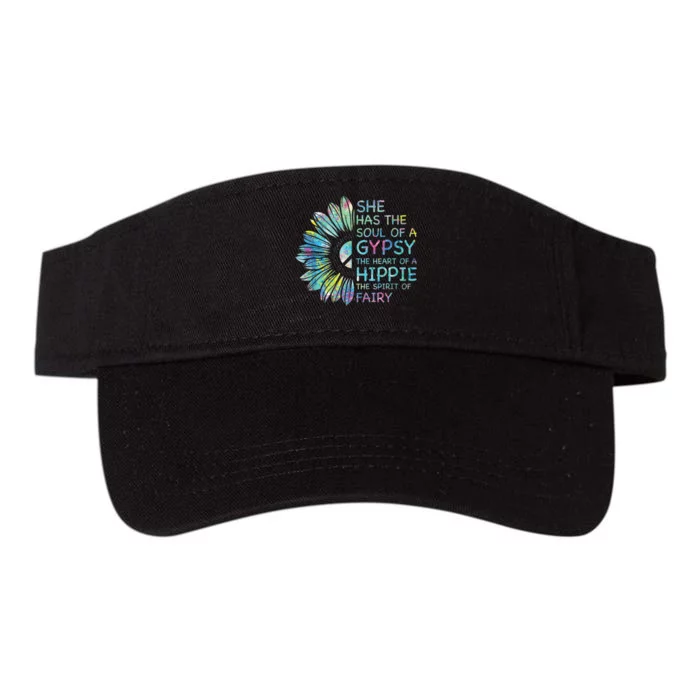 She has the soul of a gypsy the heart of a hippie and spirit Valucap Bio-Washed Visor