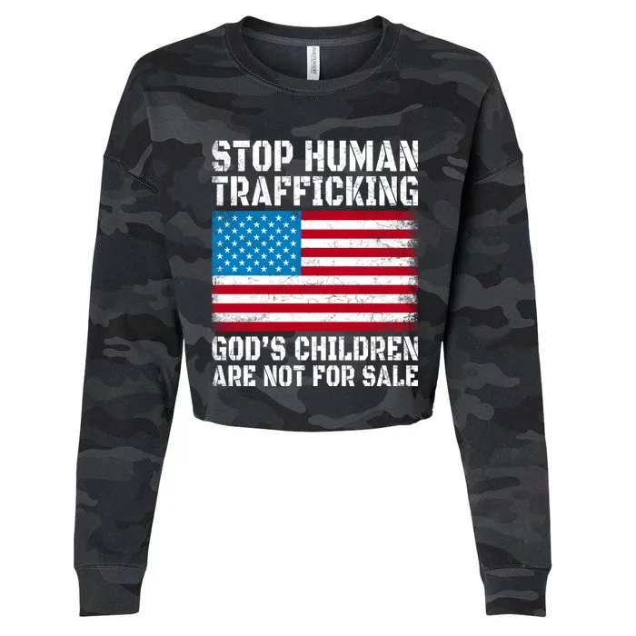 Stop Human Trafficking Gods Children Are Not For Sale. Cropped Pullover Crew