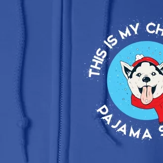 Siberian Husky This Is My Christmas Pajama Gift Full Zip Hoodie