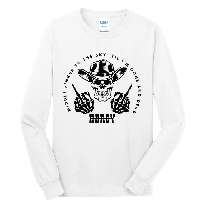 Skeleton Hand To The Sky Funny Skull Tall Long Sleeve T-Shirt