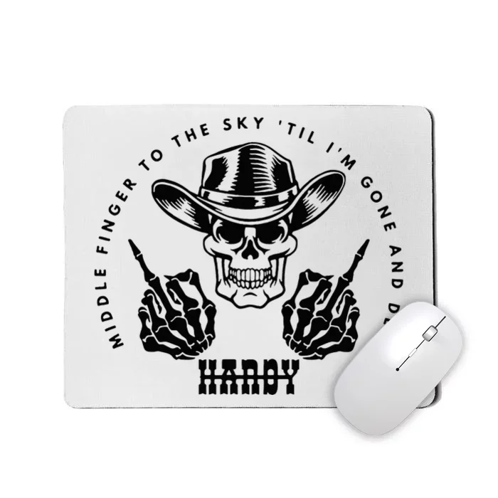 Skeleton Hand To The Sky Funny Skull Mousepad