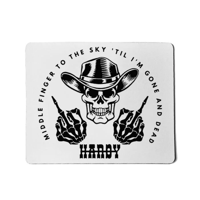 Skeleton Hand To The Sky Funny Skull Mousepad