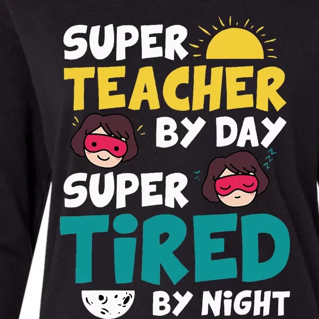 Super Hero Teacher Superheroes Funny Womens Cotton Relaxed Long Sleeve T-Shirt