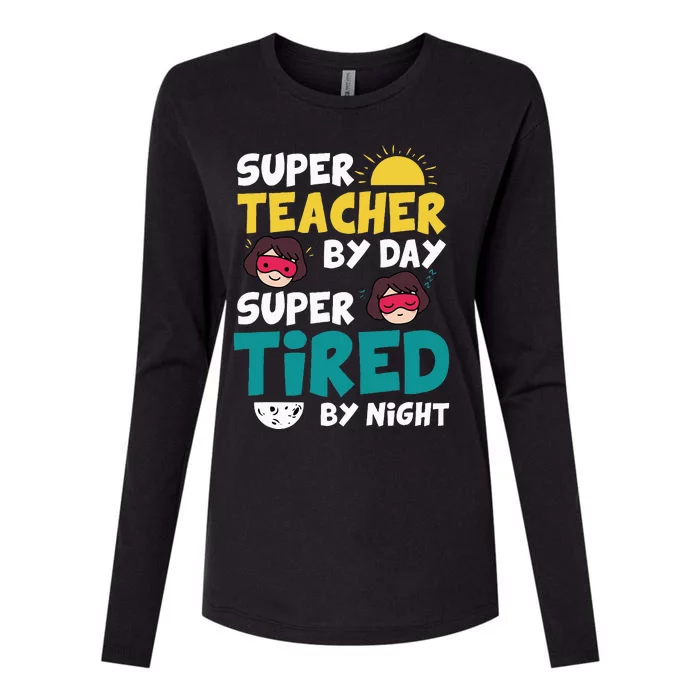 Super Hero Teacher Superheroes Funny Womens Cotton Relaxed Long Sleeve T-Shirt