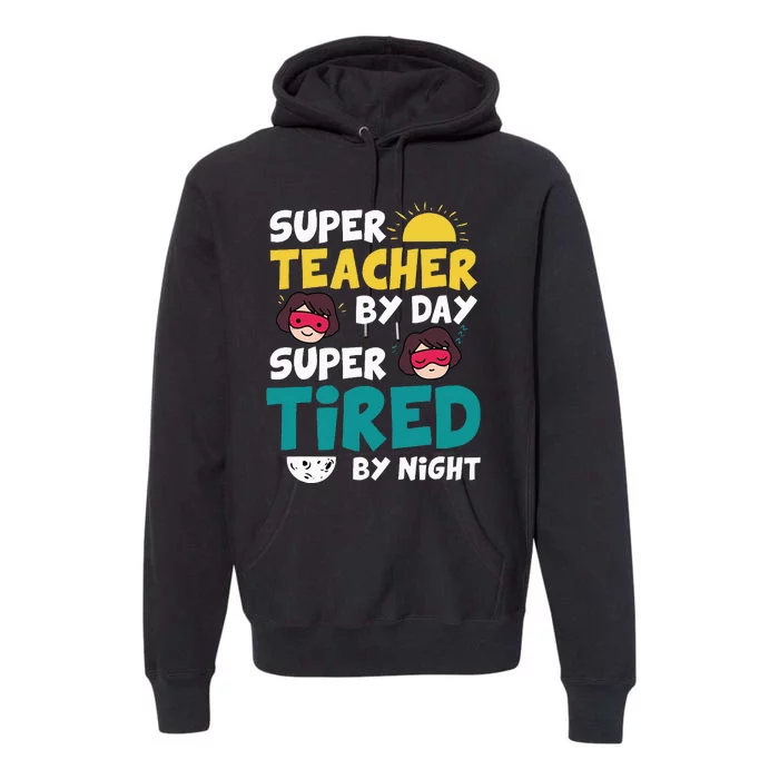 Super Hero Teacher Superheroes Funny Premium Hoodie