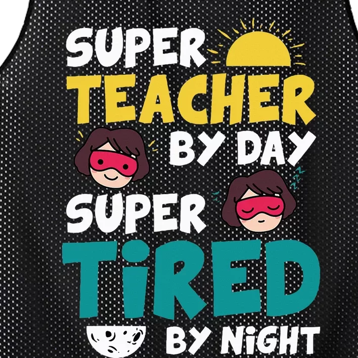 Super Hero Teacher Superheroes Funny Mesh Reversible Basketball Jersey Tank