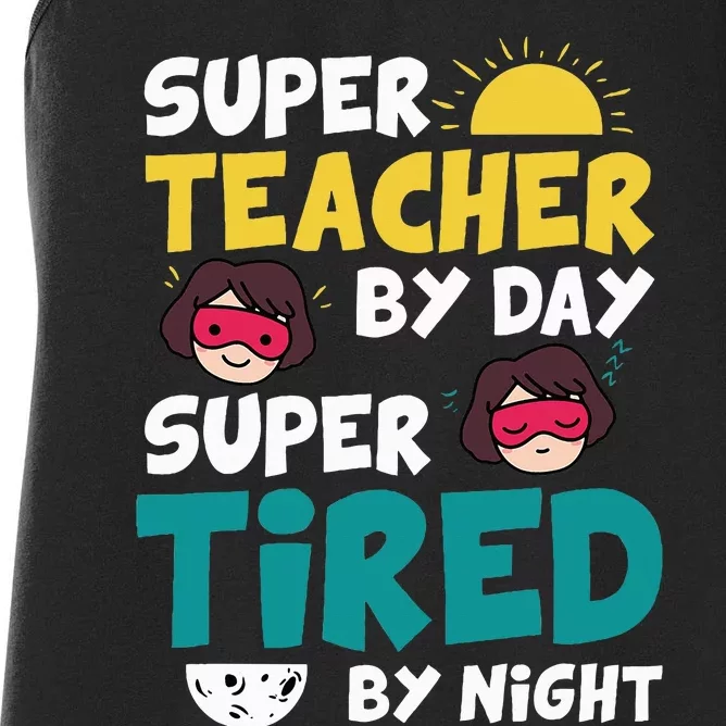 Super Hero Teacher Superheroes Funny Women's Racerback Tank