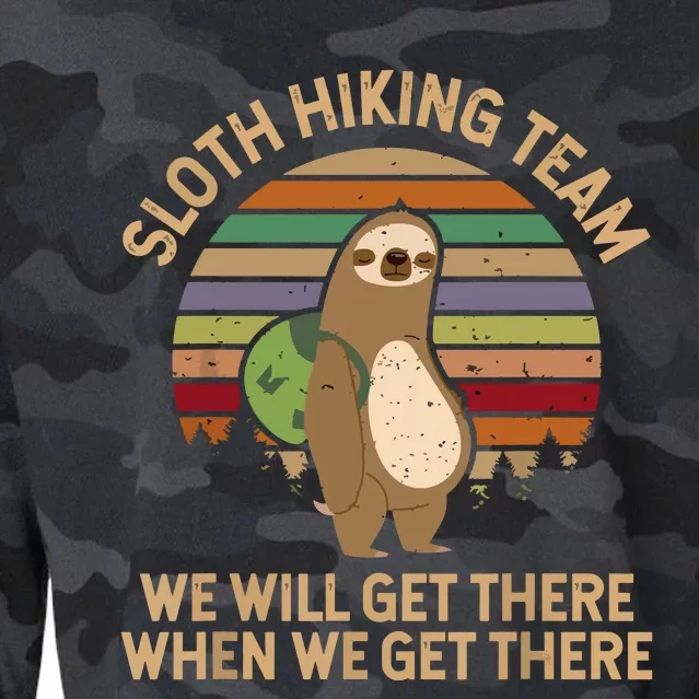 Sloth Hiking Team We Will Get There When We Get There Cropped Pullover Crew