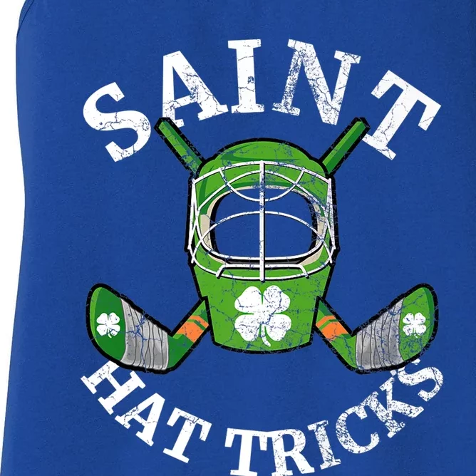 Saint Hat Tricks Hockey Shamrock St Patricks Day Gift Gift Women's Racerback Tank