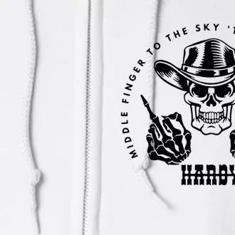 Skeleton Hand To The Sky Funny Skull Full Zip Hoodie