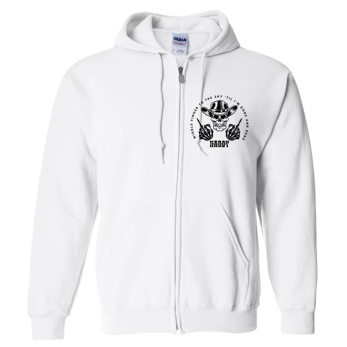 Skeleton Hand To The Sky Funny Skull Full Zip Hoodie