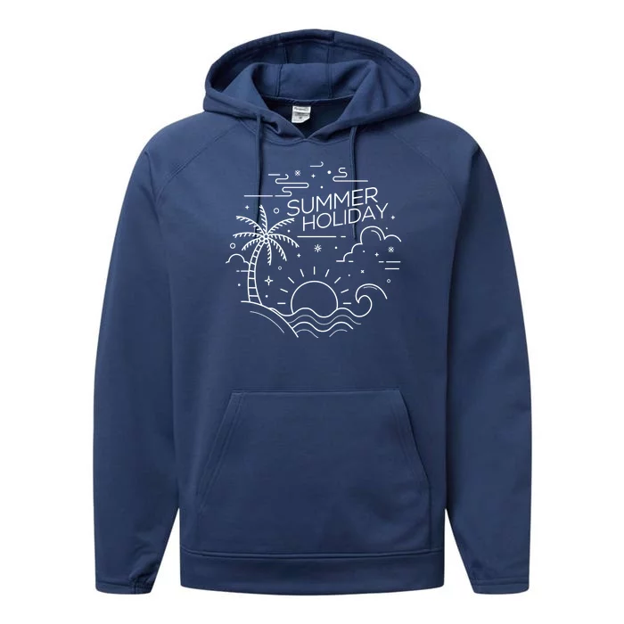 Summer Holiday Tropical Vacation Performance Fleece Hoodie