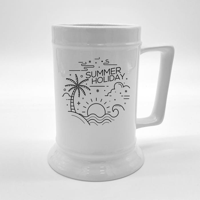 Summer Holiday Tropical Vacation Front & Back Beer Stein