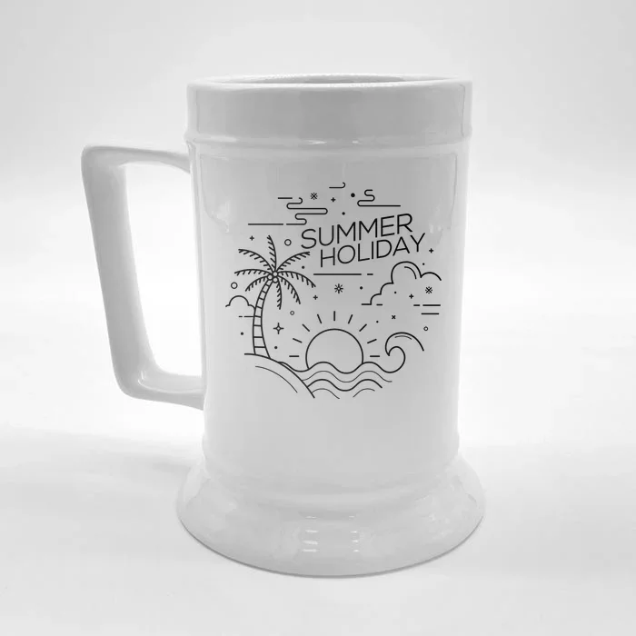 Summer Holiday Tropical Vacation Front & Back Beer Stein