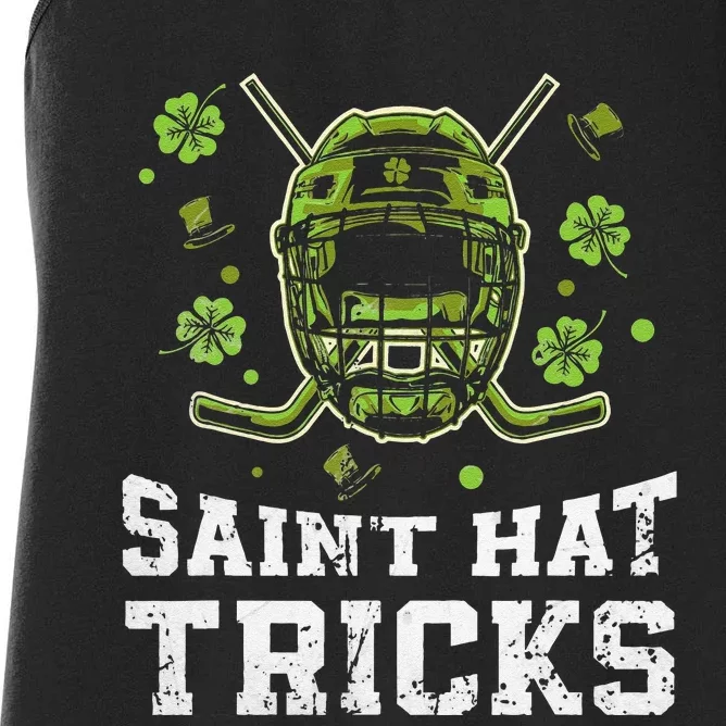 Saint Hat Tricks Funny St. Patrick's Day Hockey Irish Women's Racerback Tank