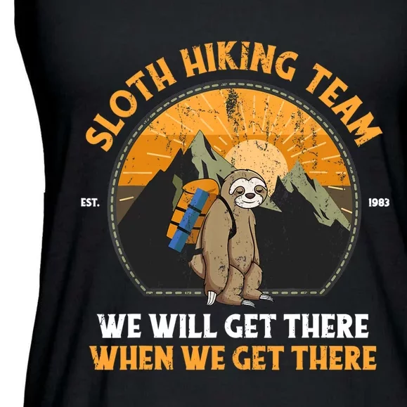 Sloth Hiking Tshirt, Sloth Hiking Team Tshirt TShirt Ladies Essential Flowy Tank