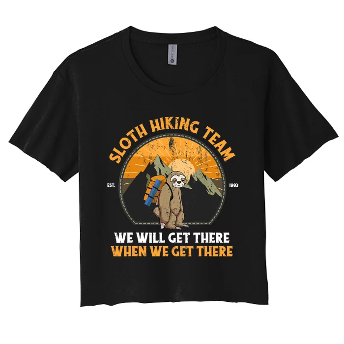 Sloth Hiking Tshirt, Sloth Hiking Team Tshirt TShirt Women's Crop Top Tee