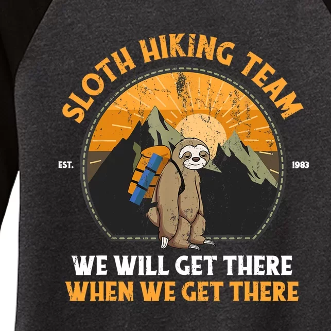 Sloth Hiking Tshirt, Sloth Hiking Team Tshirt TShirt Women's Tri-Blend 3/4-Sleeve Raglan Shirt