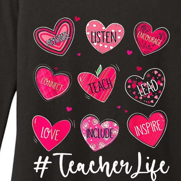 Sweet Hearts Teach Love Inspire Valentines Day Teacher Life Womens CVC Long Sleeve Shirt