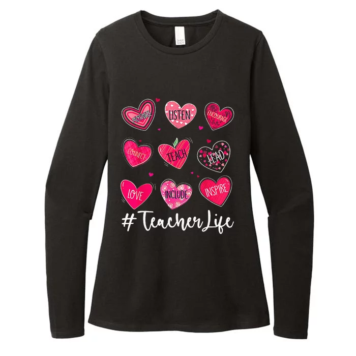 Sweet Hearts Teach Love Inspire Valentines Day Teacher Life Womens CVC Long Sleeve Shirt