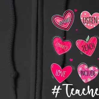 Sweet Hearts Teach Love Inspire Valentines Day Teacher Life Full Zip Hoodie