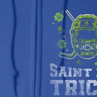 Saint Hat Tricks Funny St Patrick's Day Hockey Irish Gift Full Zip Hoodie