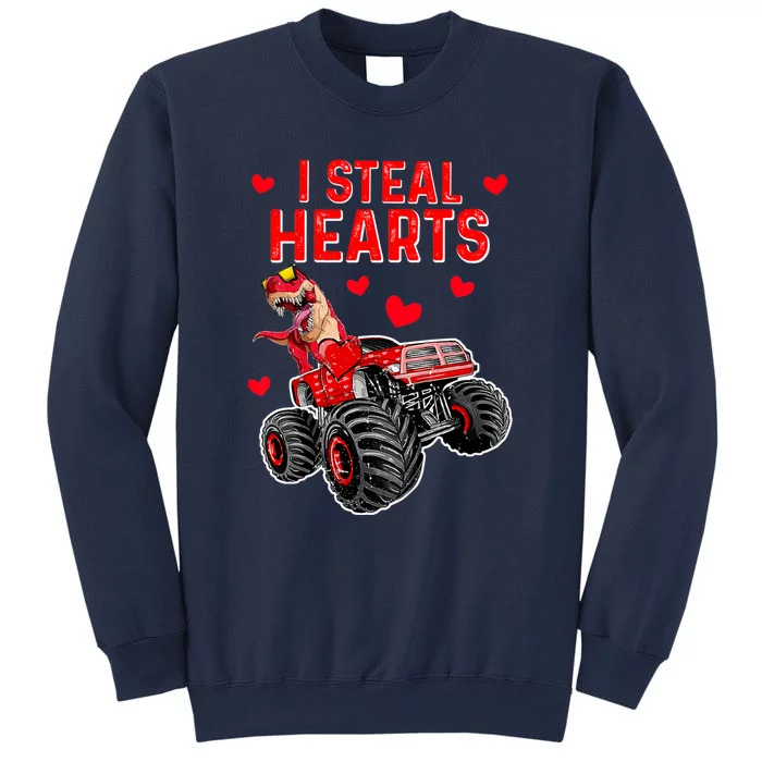 Steal Hearts T Rex Monster Truck Valentines Day Sweatshirt