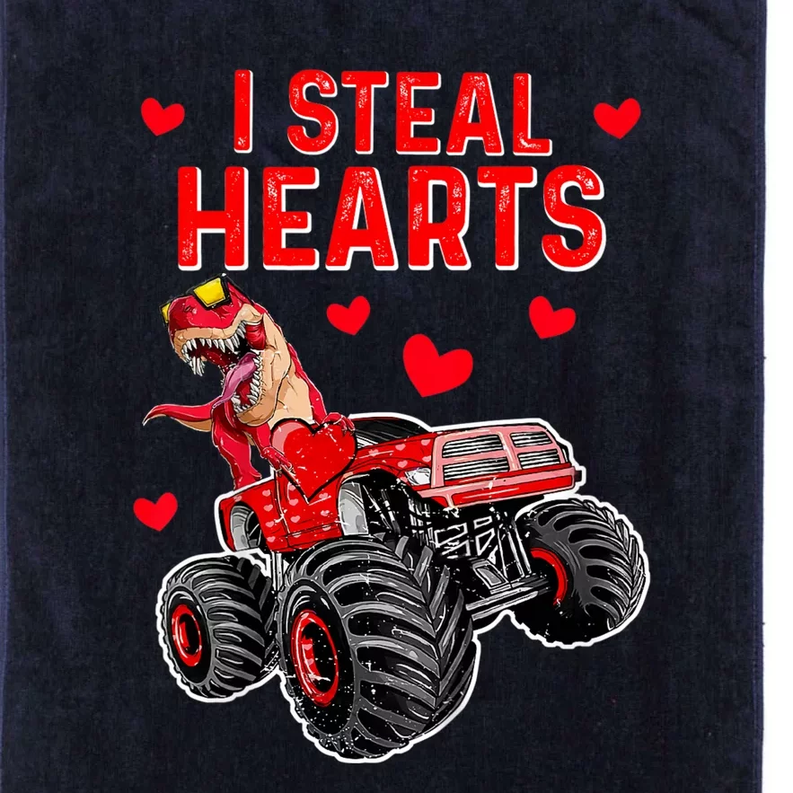 Steal Hearts T Rex Monster Truck Valentines Day Platinum Collection Golf Towel