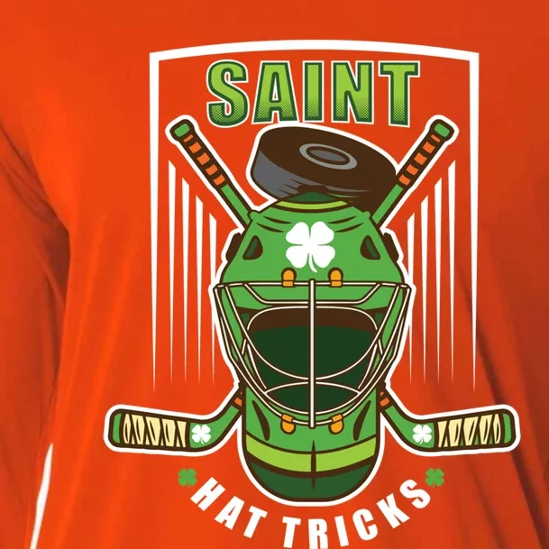 Saint Hat Tricks Hockey Player St Patricks Day Gift Cooling Performance Long Sleeve Crew