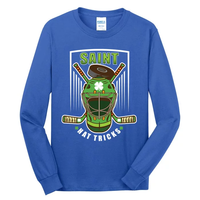 Saint Hat Tricks Hockey Player St Patricks Day Gift Tall Long Sleeve T-Shirt