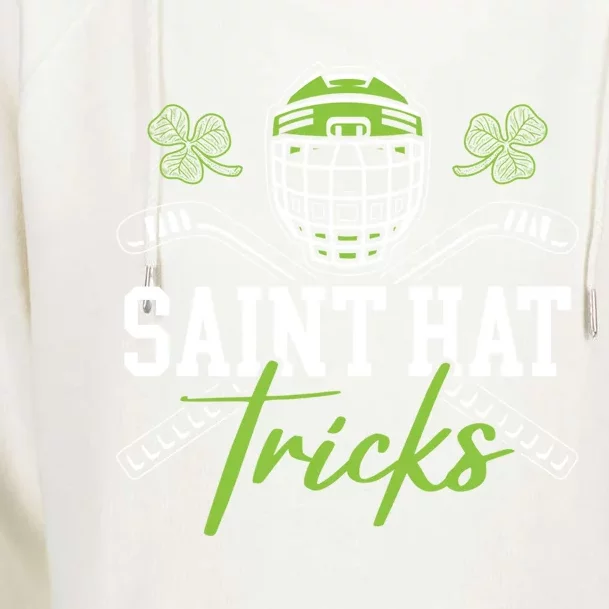 Saint Hat Tricks Hockey St Patrick's Saint Pattys Day Gift Womens Funnel Neck Pullover Hood