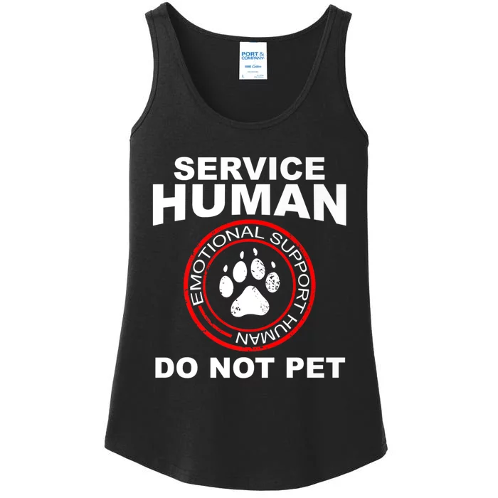 Service Human T Funny Dog Owner Emotional Support Human Ladies Essential Tank