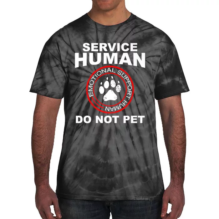 Service Human T Funny Dog Owner Emotional Support Human Tie-Dye T-Shirt