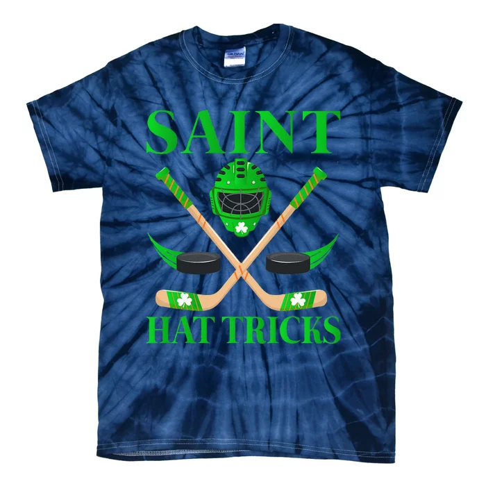 Saint Hat Tricks Leprechaun Hockey St. Patrick's Day Tie-Dye T-Shirt