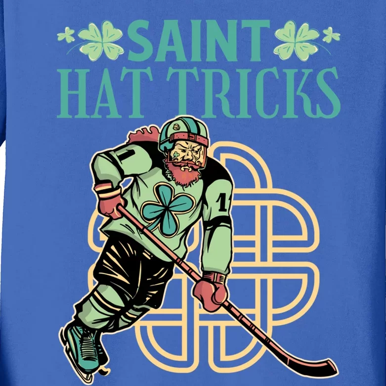 Saint Hat Tricks Ice Hockey Saint Patricks Day Gift Kids Long Sleeve Shirt