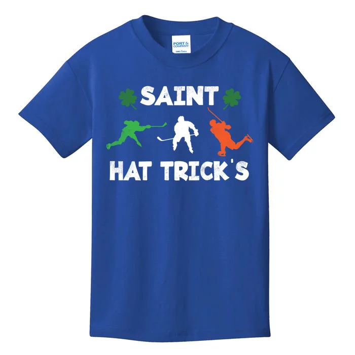 Saint Hat Tricks Irish Hockey Player St Patty's Day Clover Funny Gift Kids T-Shirt